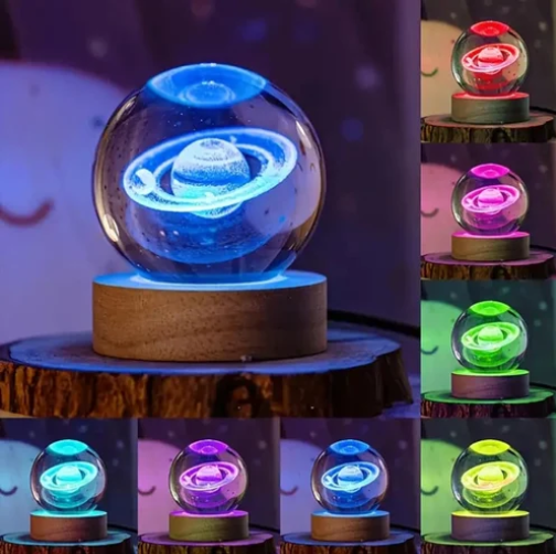 360 Rotating  Big Size 3D Crystal Ball Lamp