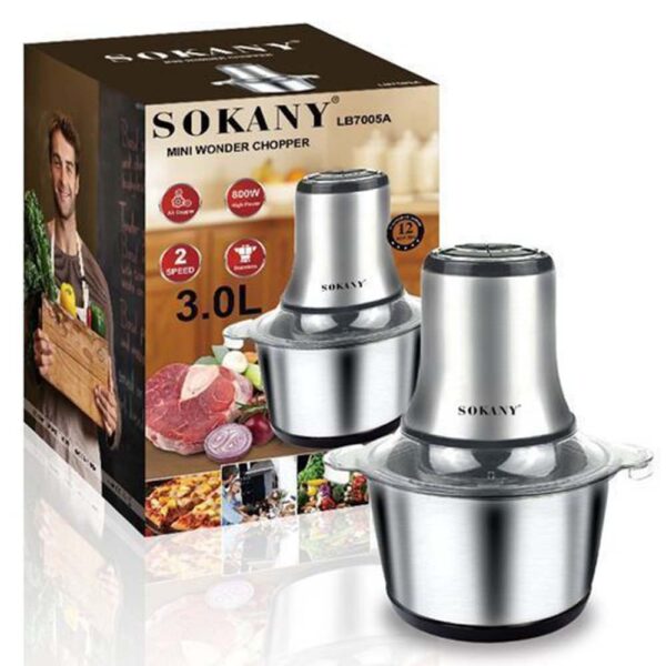 Sokany Chopper With Steel Body 800Watt 3L Mixer Grinder